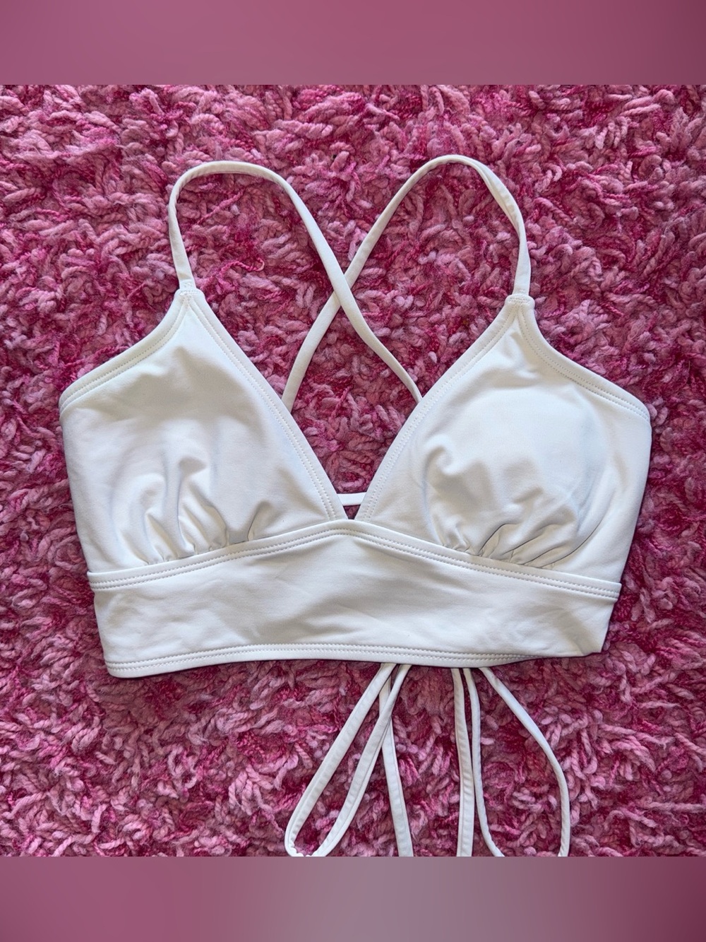 Athleta White Strappy Bikini Top